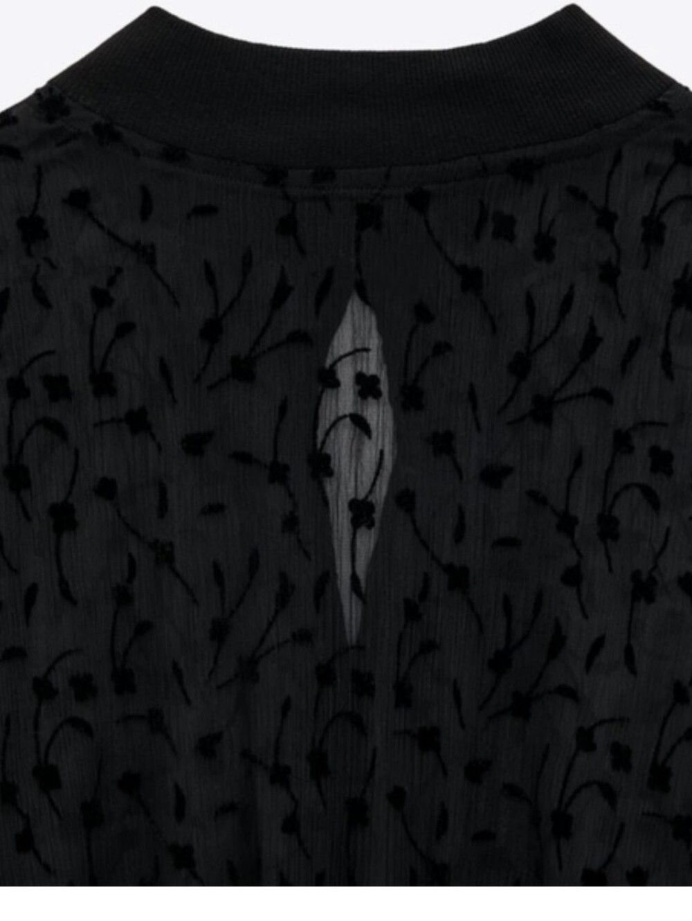 Zara Elegant Semi Sheer Black Blouse Top - Picture 5 of 12